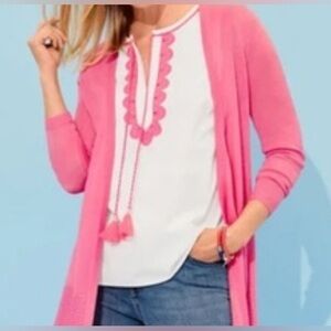 LOFT Pink Cardigan Lightweight Sweater, size Medium